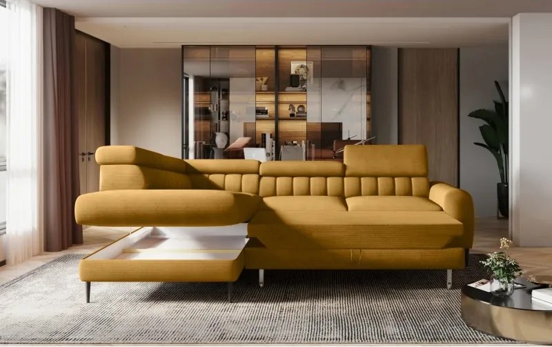 Narożnik NAVAS L z funkcją spania tkanina Promocyjna CURIO 48 WERSAL