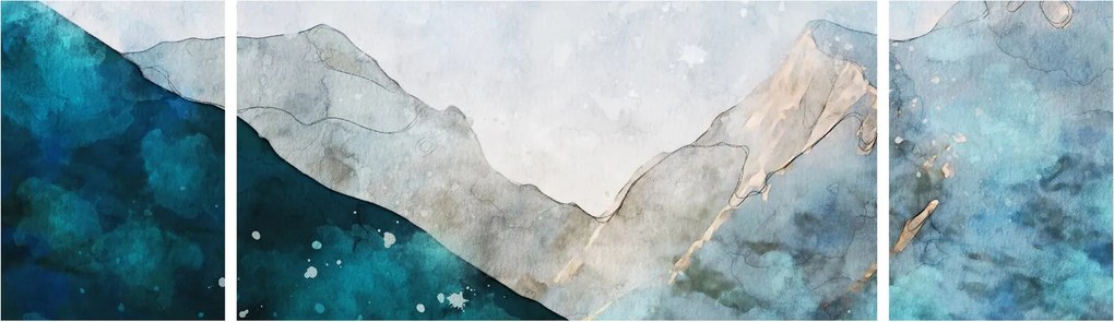 Obraz - Rysunek gór (170x50 cm)