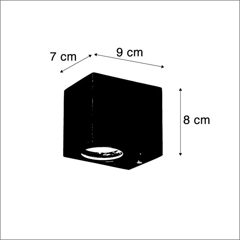 Zestaw 2 nowoczesnych lamp ściennych czarnych IP44 - Baleno