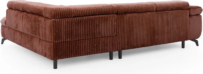 Sztruksowy narożnik w kolorze terakoty (prawostronny/w kształcie litery L) Marbeya – Ropez