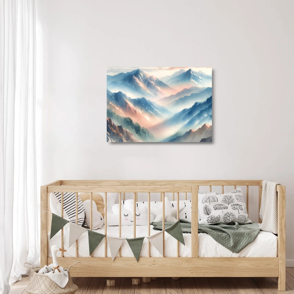 Obraz na szkle - Akwarelowe góry (70x50 cm)
