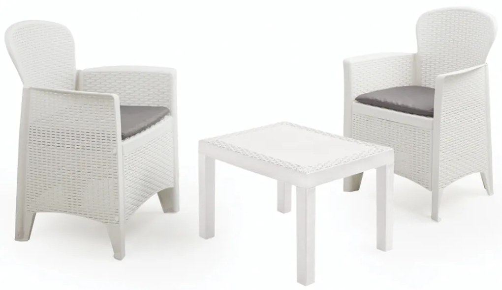 I.P.A.E-Progarden Zestaw ogrodowy AKITA, 3-częściowy, biała