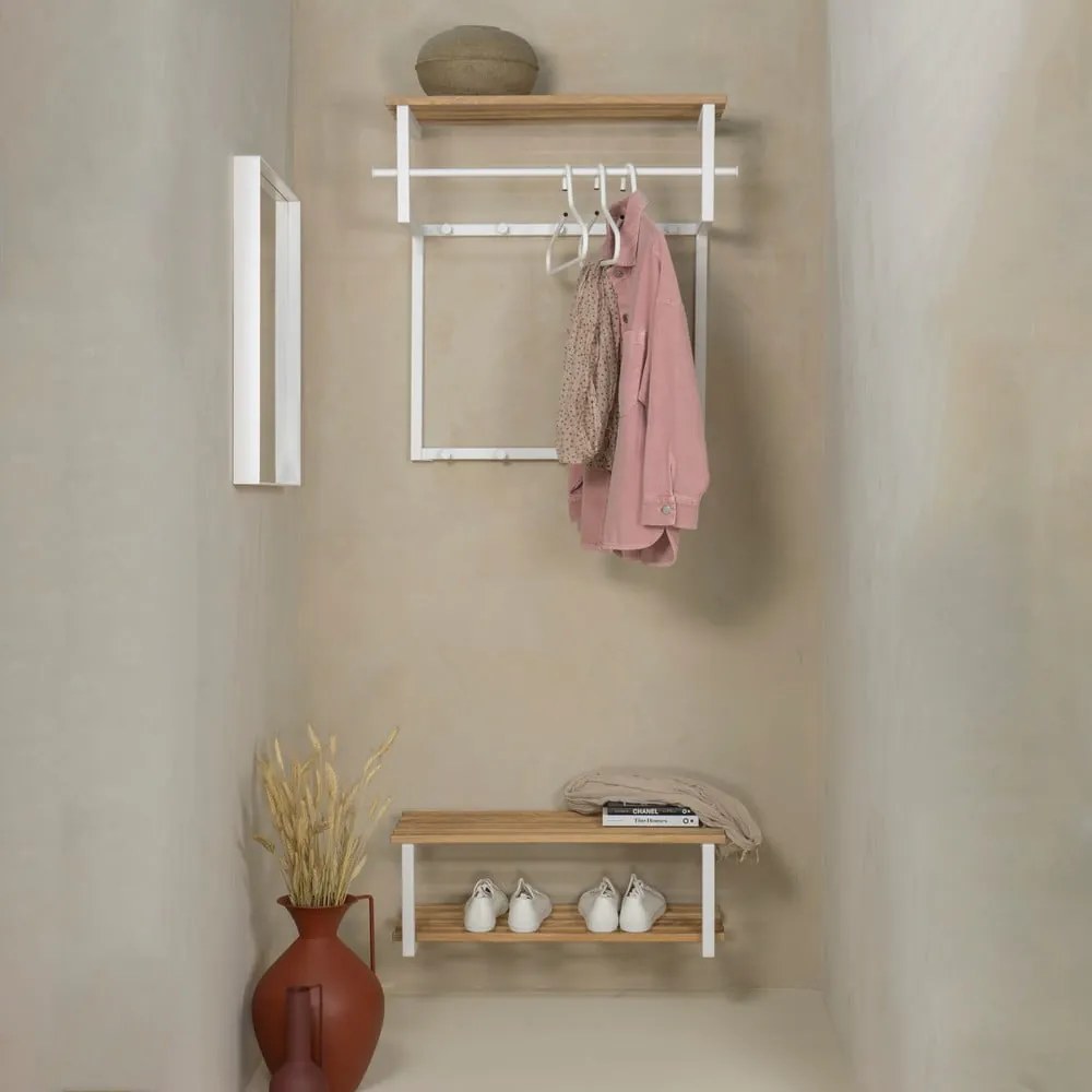 Biała/w naturalnym kolorze metalowa wisząca szafka na buty 71x26x34 cm Marco – Spinder Design