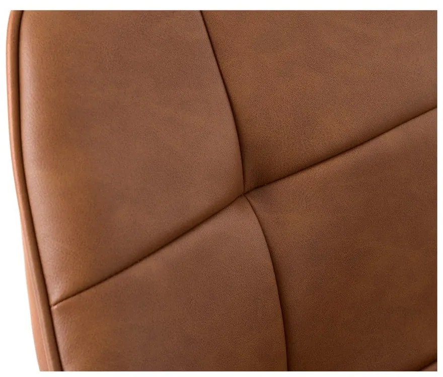 Brązowe krzesła z imitacji skóry z podłokietnikami zestaw 2 szt. Nolan Square – Unique Furniture