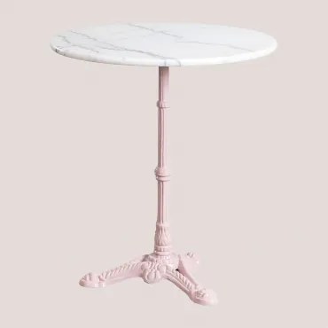 Okrągły Stół Barowy Z Marmuru Moka Cotton Candy & Ø70 Cm - Sklum