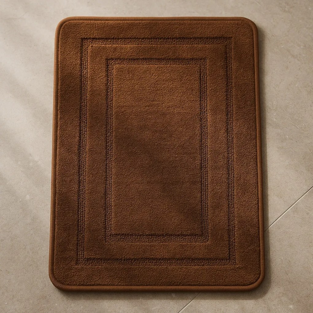 Dywanik antypoślizgowy Brązowy 50x80 cm Dekoracyjny gumowy spód uniwersalny