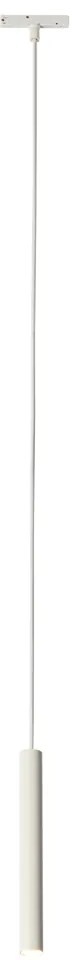 Nowoczesna biała lampa wisząca do systemu szynowego jednofazowego - Slimline Keno