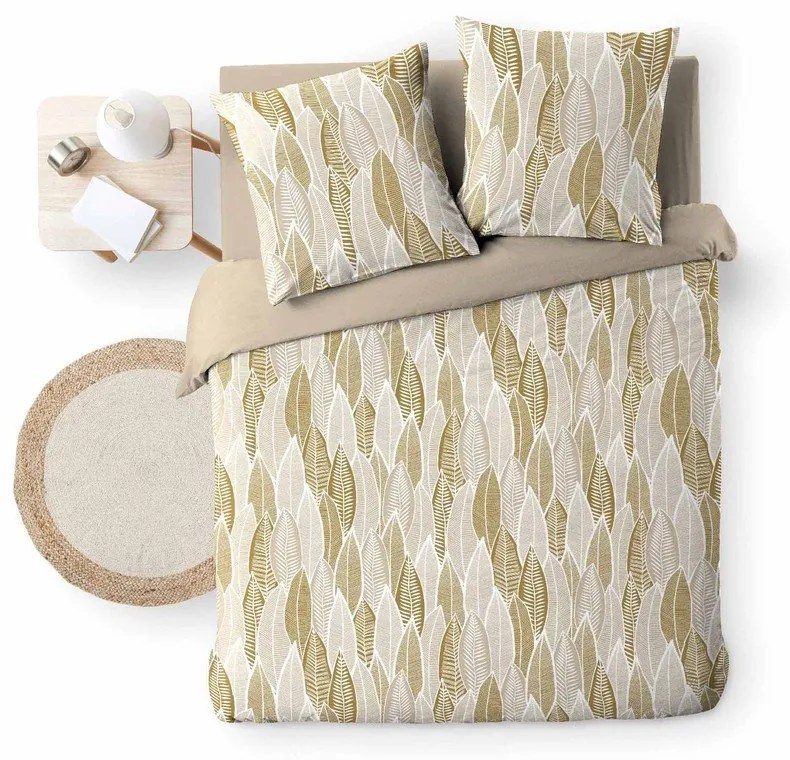 Pościel dwuosobowa z mikrowłókna w kolorze ochry 240x220 cm Kim – douceur d'intérieur