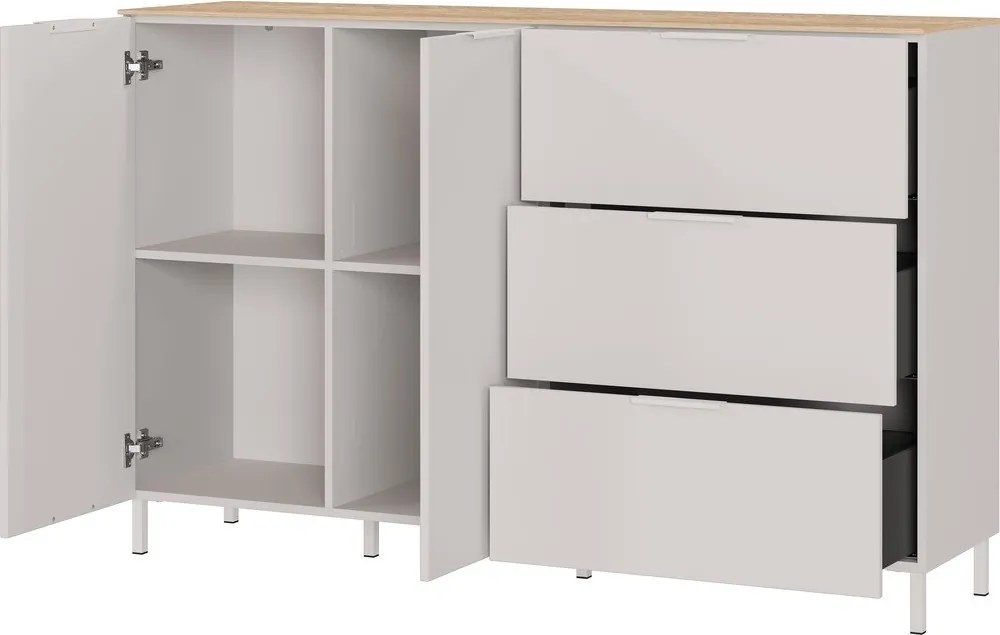 Kremowa komoda z matowym wykończeniem 151x98x40 cm Savoca – Germania