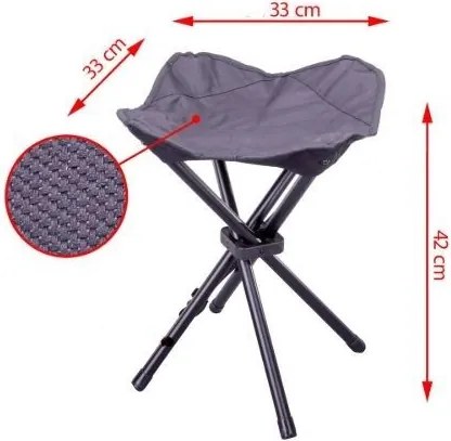 Składany stołek kempingowy - czarny