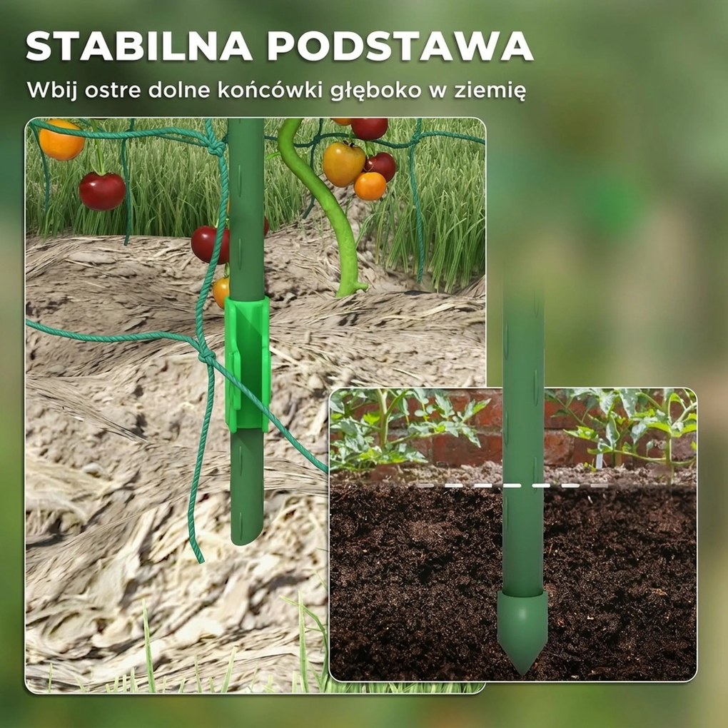 Outsunny Trellis, Podpora dla roślin pnących, Regulowane szpaler, Siatka roślinna, Konstrukcja roślinna do ogrodu, balkonu, stal, zielony, 144 x 167 x 206 cm