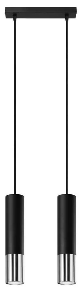 Sollux SL.0941 - Żyrandol na lince LOOPEZ 2xGU10/10W/230V czarny/chrom