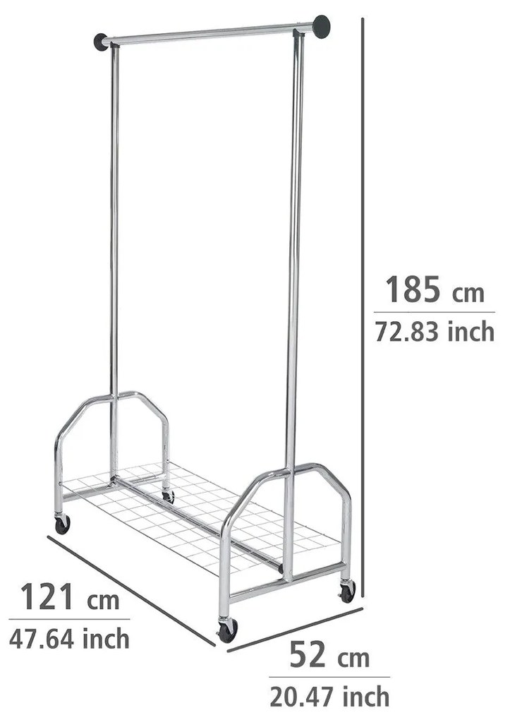 Stojak na ubrania PROFI CHROME - szafa na kółkach, WENKO