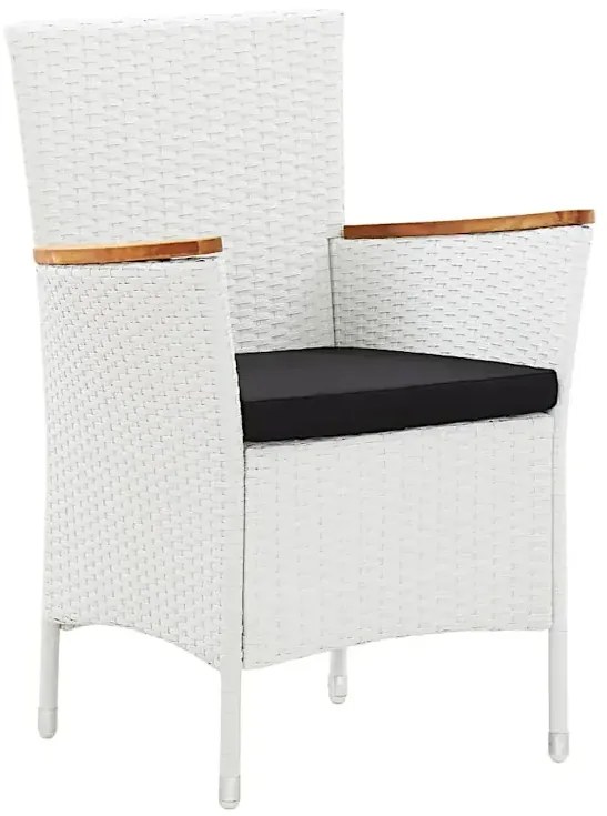 Biały zestaw mebli ogrodowych z drewnianym blatem G9-T33