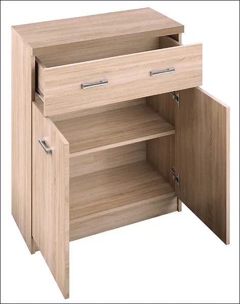 Komoda z szufladą i półkami 60 cm dąb sonoma - Riza 7X