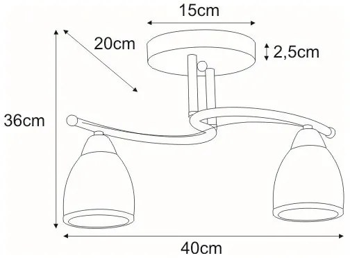 Chromowany podwójny żyrandol - S591-Labis