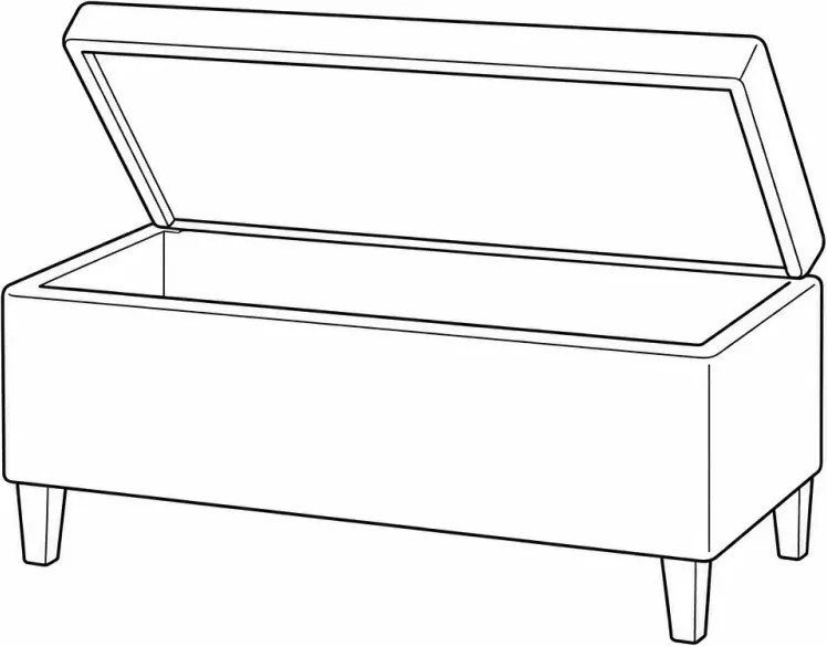 Gładki podnóżek tapicerowany 90 cm z funkcją otwierania