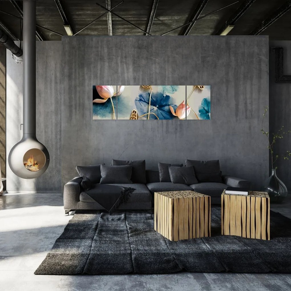 Obraz z kwiatami (170x50 cm)
