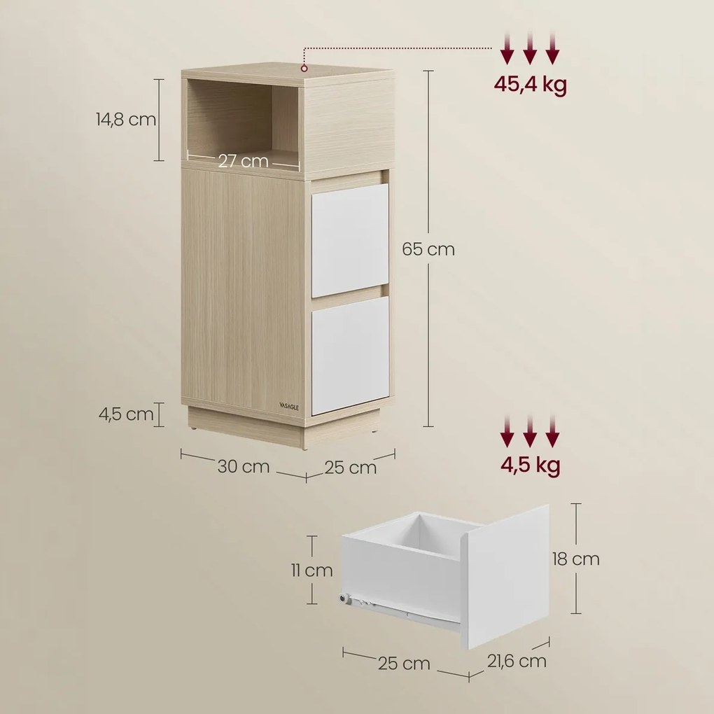 Stolik pomocniczy E1065, dąb