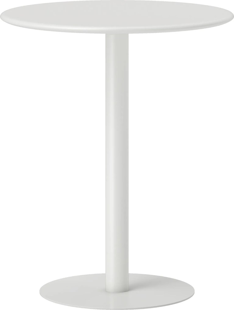 HOMCOM Okrągły stół dla 2 osób, Stal, do wnętrz i na zewnątrz, Biały