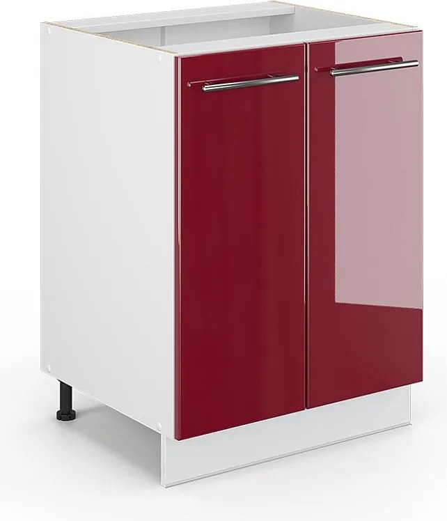 Szafki kuchenne bordowa czerwień wysoki połysk 60x51.6x82 fame-line