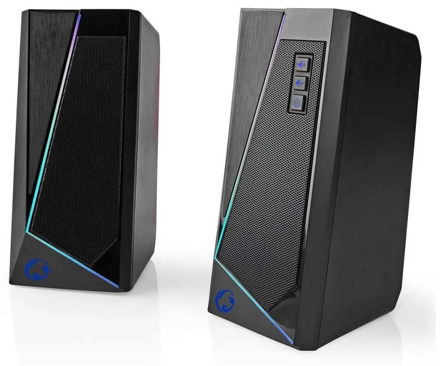 Nedis GSPR31020BK - ZESTAW 2x Głośnik gamingowy LED RGB 18W/5V