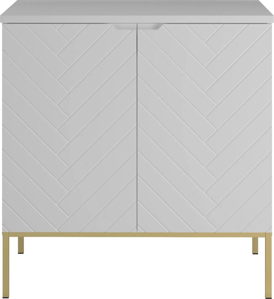 Szafka pod umywalkę nablatową Aspen 08, biały mat/złoty, 80 cm - zestaw 1