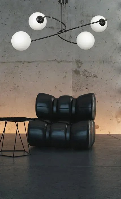 Czarna loftowa lampa sufitowa - D100 M2-E60