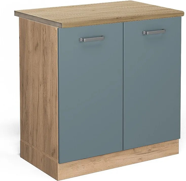 Szafka pod zlew niebiesko-szary 80x60x81.6 r-line