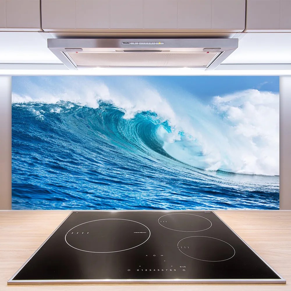 Panel Szklany Wzburzone Fale pod Niebem