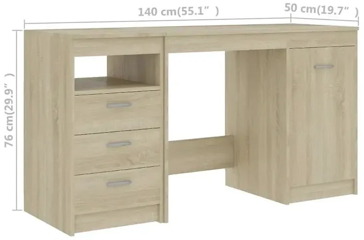 Funkcjonalne biurko w kolorze dąb sonoma - M005