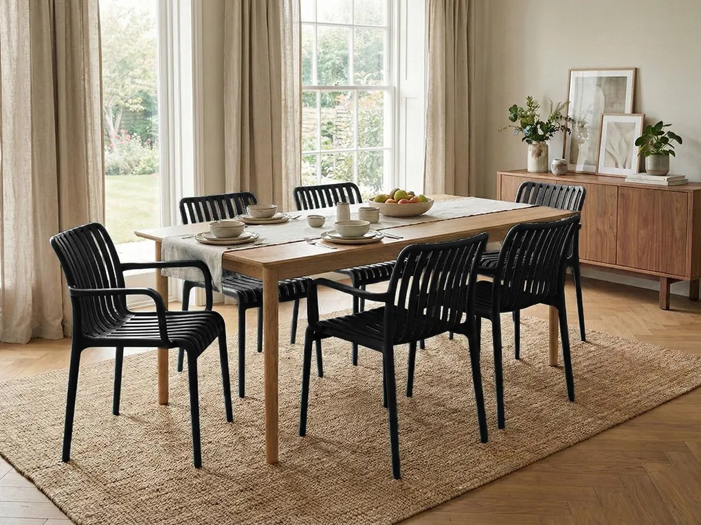 Plastikowe krzesło TREGO z podłokietnikami, antracytowe