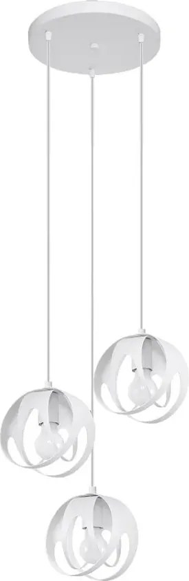 Biała lampa wisząca loftowa z 3 zwisami - 3X A191 G3-A86