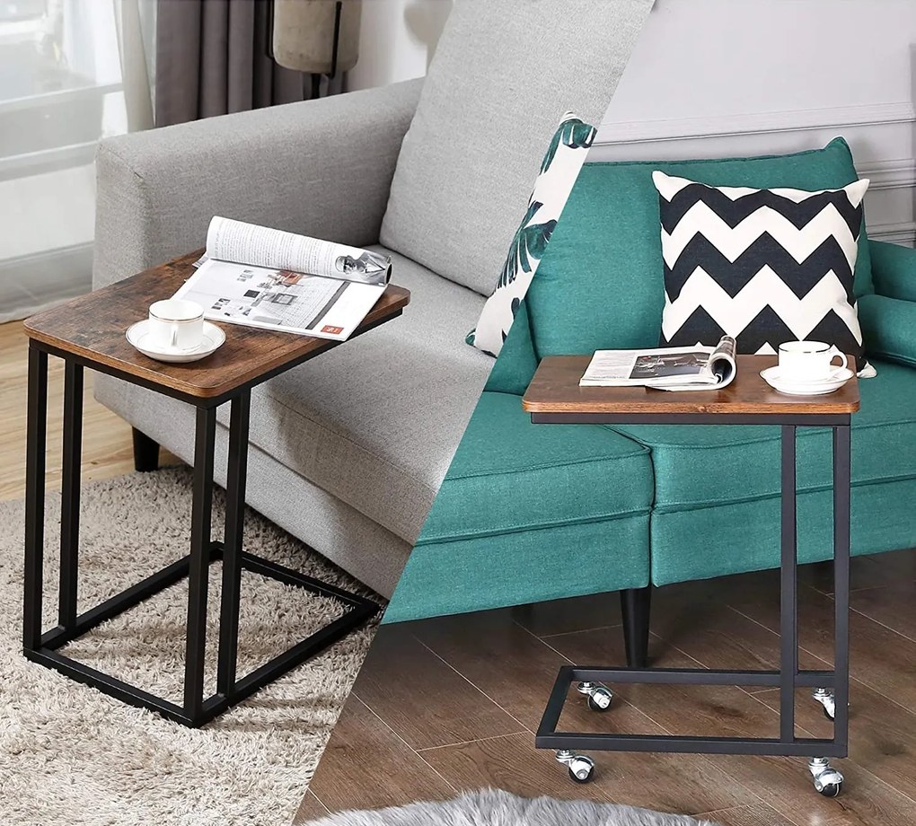 Stolik boczny w stylu loft Salto 50 na kółkach