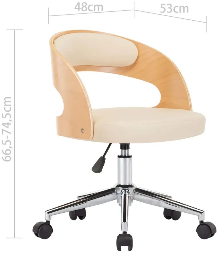 Kremowy nowoczesny fotel obrotowy retro - Keltis 5X