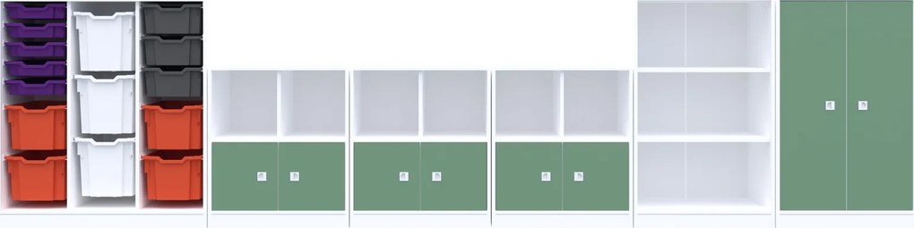 Zestaw mebli szkolnych do klas 1-3 Blox Colours 8, fronty pastelowe zielone