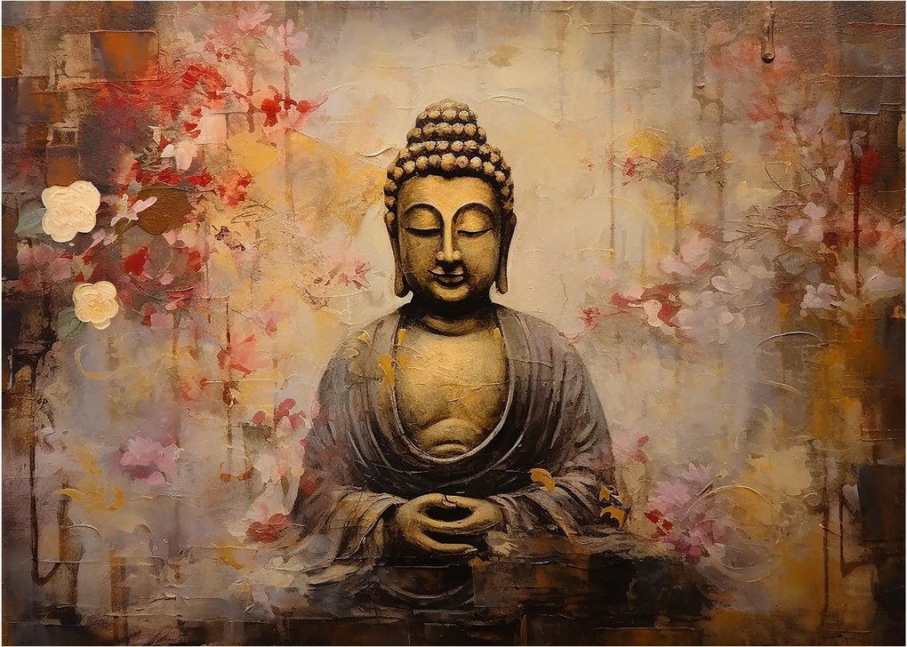 Obraz na szkle - Budda, malarstwo (70x50 cm)