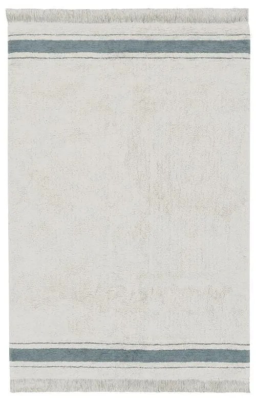 Niebiesko-kremowy bawełniany dywan tkany ręcznie odpowiedni do prania 140x200 cm Gastro Vintage Blue – Lorena Canals