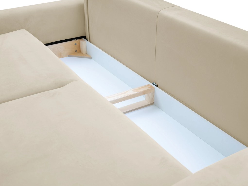 Masseno Sofa FILO z funkcją spania i pojemnikiem na pościel, Rozkładana sofa - Beżowy, VELLUTO 2
