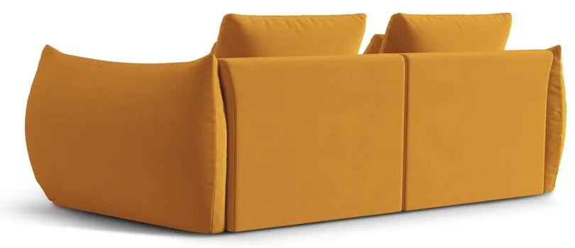 Żółta aksamitna sofa 232 cm Bloom – Micadoni