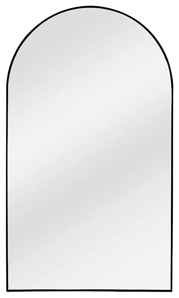 Lustro  łukowe duże aluminiowe - szer.  110 x wys. 190 cm - Czarne - OLYVEN