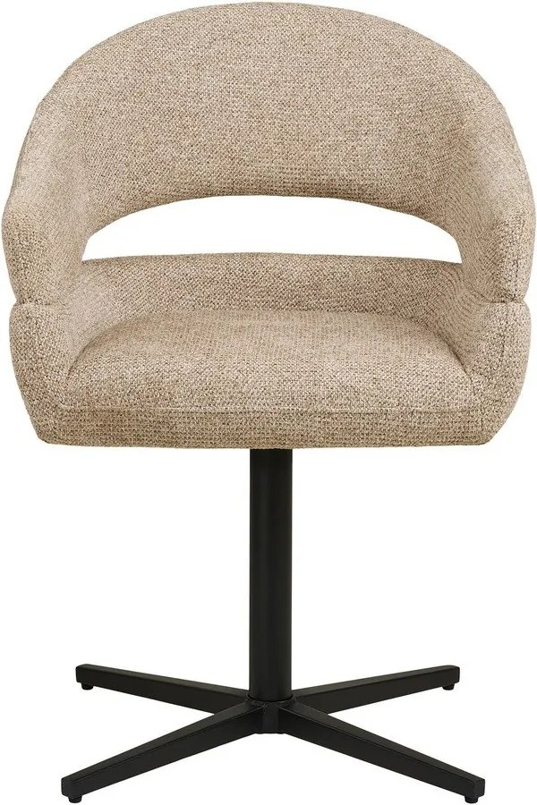 Beżowy tapicerowany fotel jadalniany z podłokietnikami Dover – House Nordic