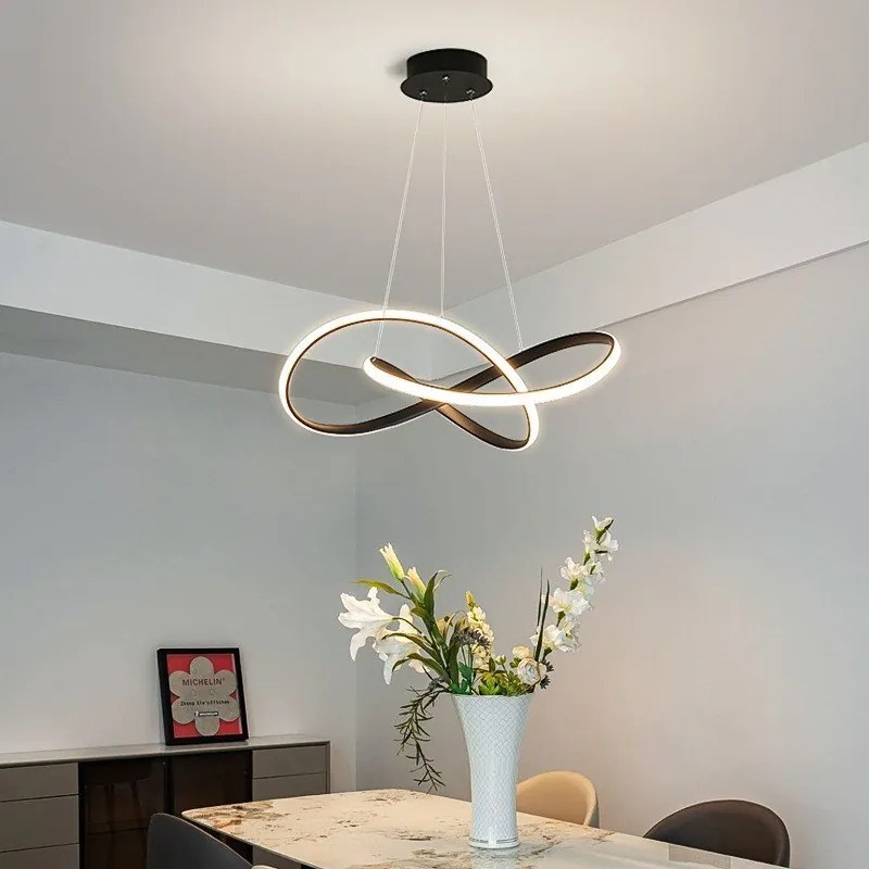 Lampa nowoczesna LED wisząca sufitowa pierścienie AT61-ESL-Black