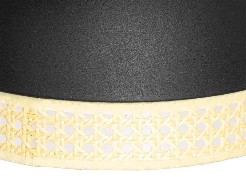 Orientalna lampa wisząca czarna z rattanu 30 cm - Magna RotanKolonialny Oswietlenie wewnetrzne