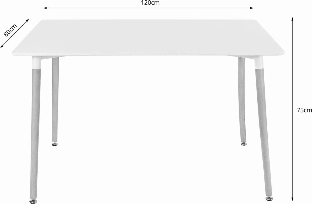 PROMOCJA Biały stół jadalniany ADRIA 120x80 cm II. jakość