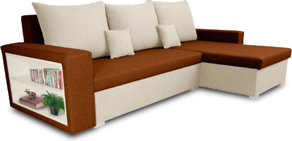 Narożnik z funkcją spania SAM1 Jasny brąz/Kremowy