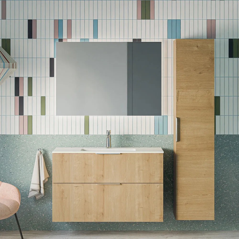 Badmöbel Set TIM 100 cm mit Waschbecken