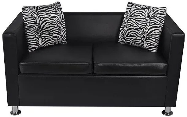Nowoczesna skórzana sofa Swax 2B - czarna