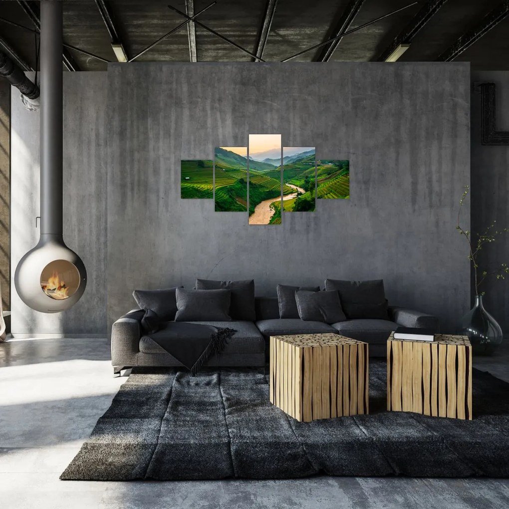 Obraz - Tarasy ryżowe II. (125x70 cm)