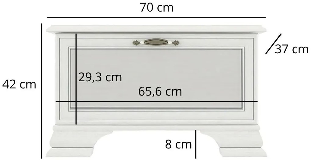 Niska szafka na buty fineline crema C0-G48
